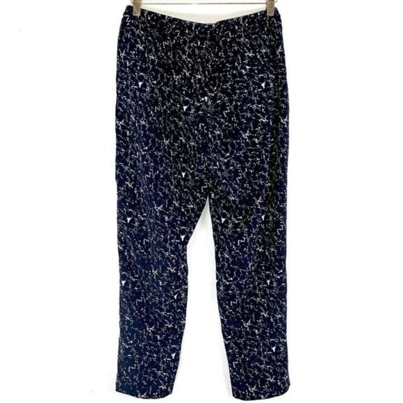 H&M High Waisted Angle Crop Pants Track Joggers Size 8 Black White Print - Picture 5 of 6